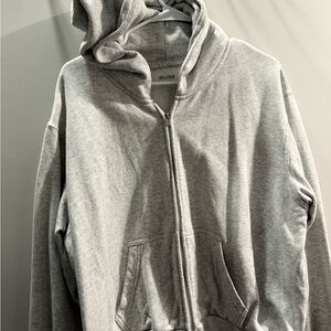 Hollister Women's Gray Zip-Up Hoodie
